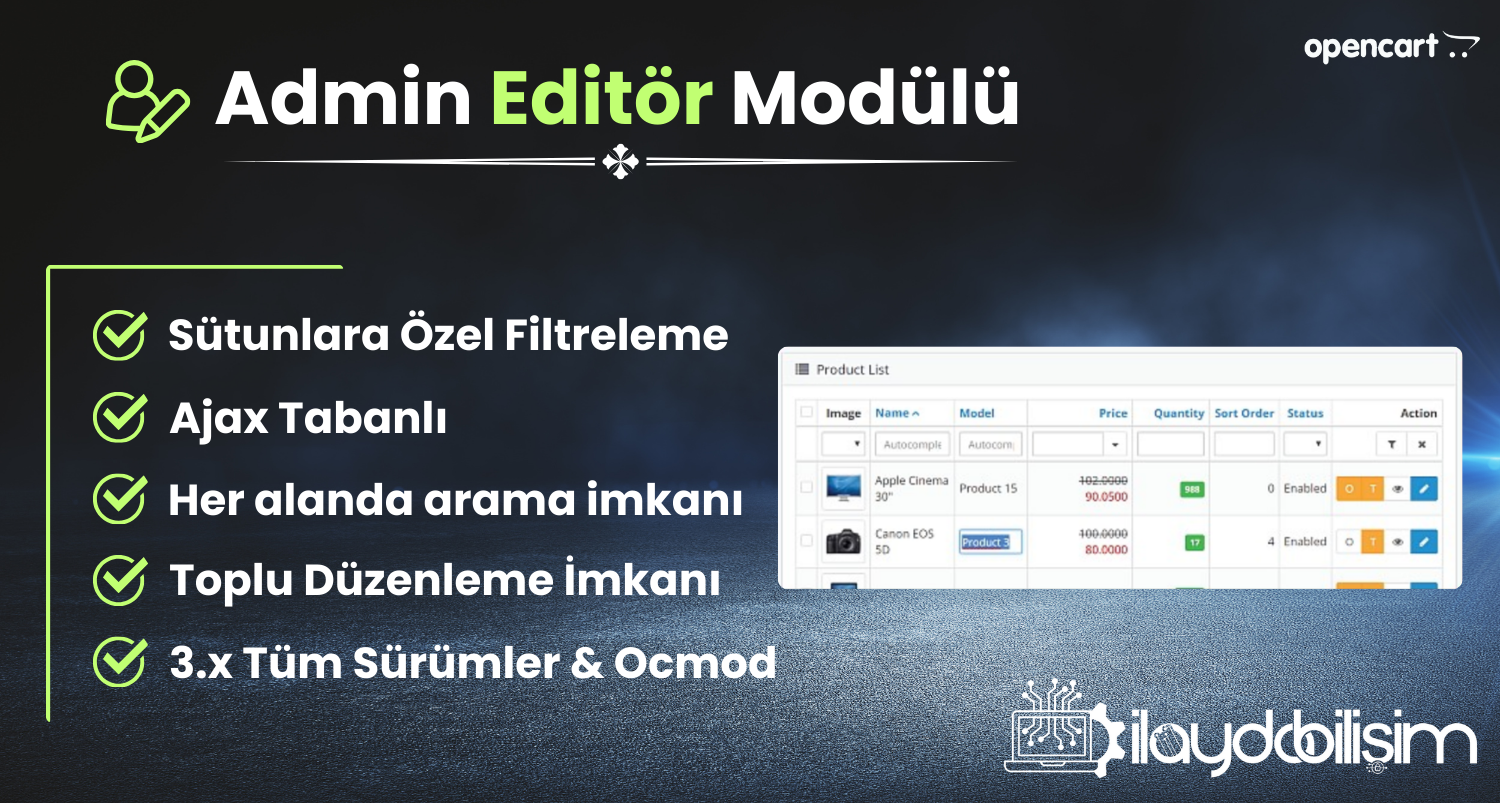 Admin Hızlı Düzenleme PRO Modülü