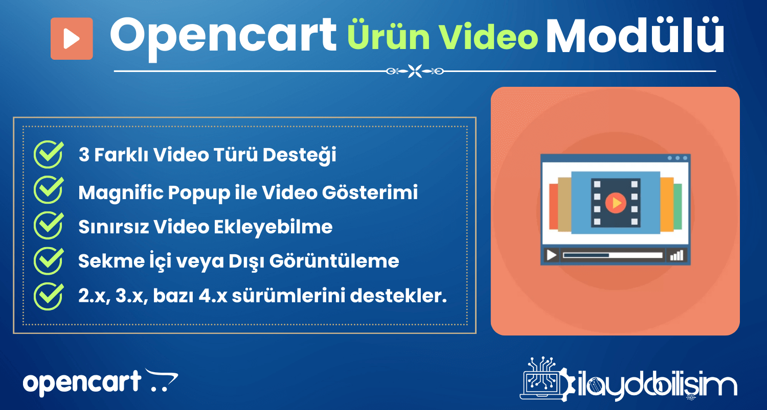 Opencart Gelişmiş Ürün Videosu Modülü