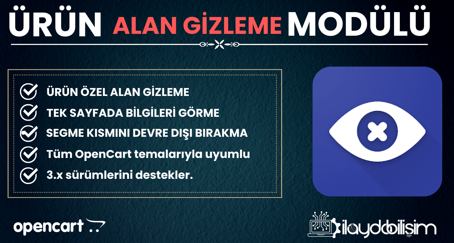 Ürün Eklerken Alan Gizleme Modülü