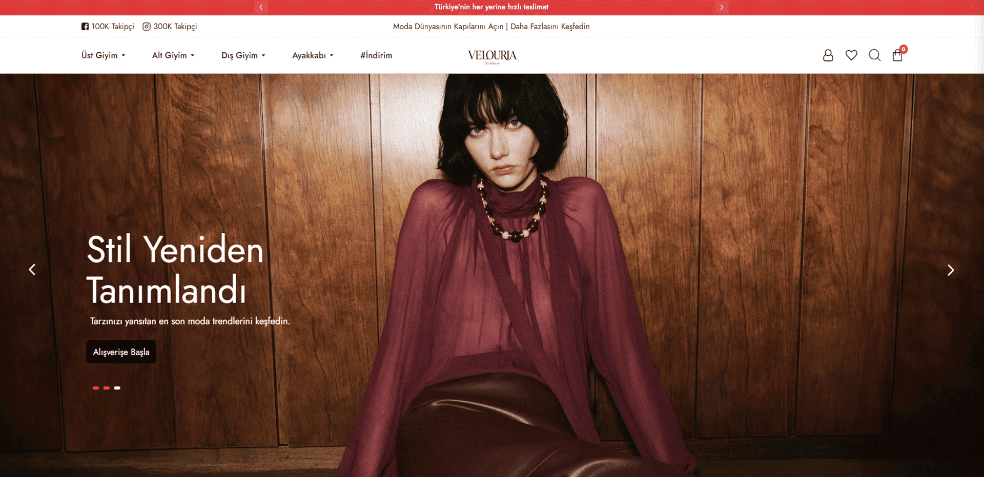 Velouria Butik - Giyim - Ayakkabı Alışveriş Teması Opencart